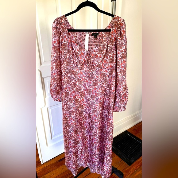 J. Crew Dresses & Skirts - J. Crew Sweetheart long-sleeve midi dress in fête floral - Size 14 NWT